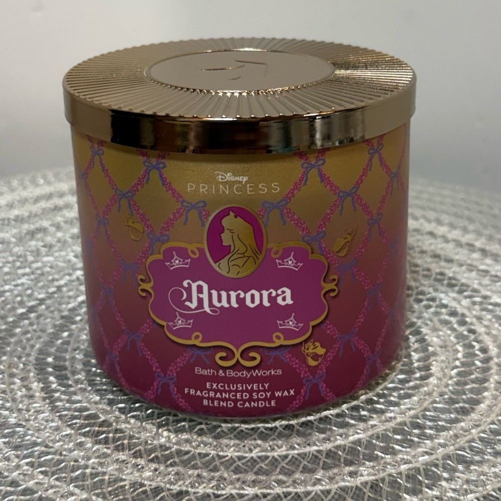 BBW Disney Aurora 3 Wick Scented Candle NWT